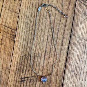 Sabika Elegant Silver Necklace with Purple Crystal